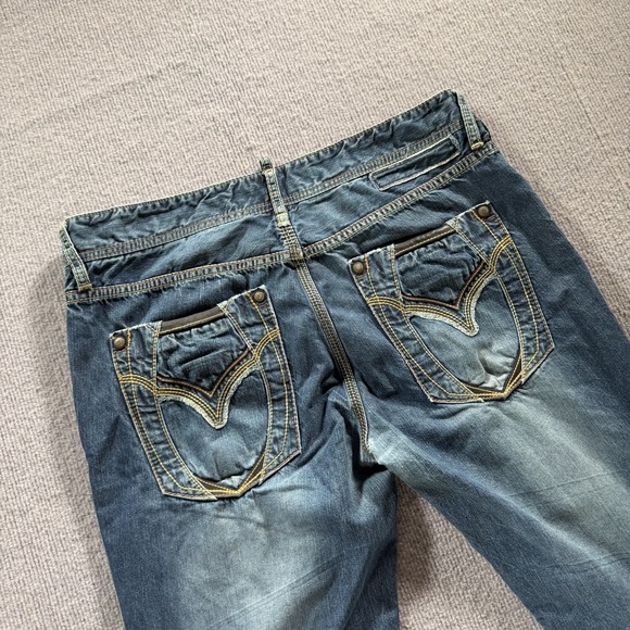 Remetee Rampart Distressed Mens Jeans Y2K‎ 38x34 Button Fly Straight Fit - Picture 7 of 10